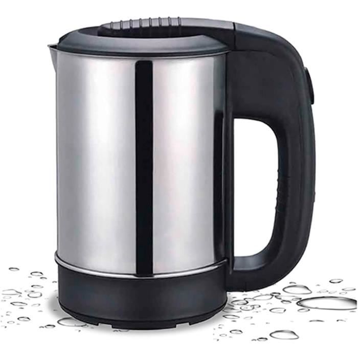 Bouilloire électrique 1,7 Litres, Inox & Plastique, Argentée Noire