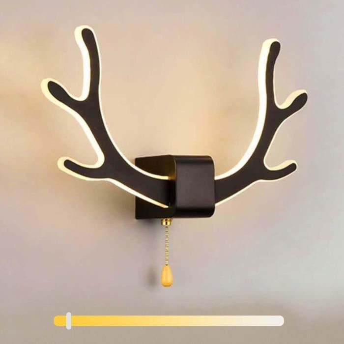 ANKBOY Applique Murale LED Intérieure avec Interrupteur, 16W Applique de Chevet Chambre Enfants Forme de Bois de Cerf Blanc Lampe Murale pour Décoration Chambre Garçons et Filles
