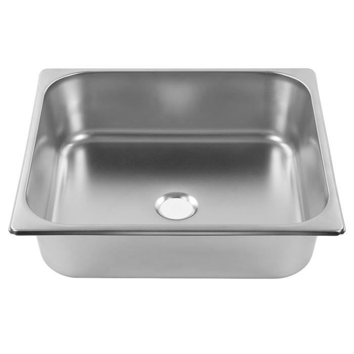 Bassine Carrée Inox 32 Cm – Large Et Profonde, Pour évier De Cuisine – Idéale Vaisselle, Légumes, Préparation