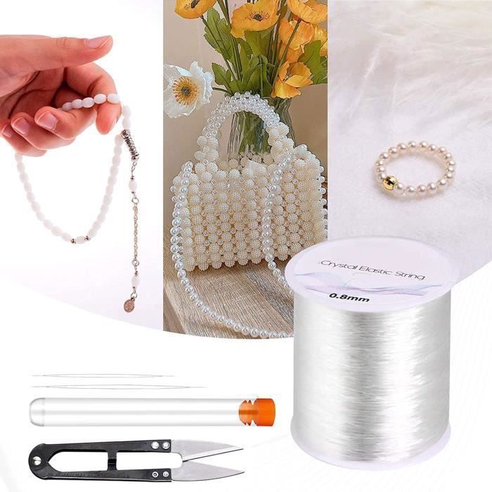 Fil élastique Transparent 1mm EuTengHao Lot De 10 Cordons élastiques En Cristal 0,8 Mm Pour Bracelets Et Perles (10 Couleurs, 150 M Cordon élastique 1 Mm Transparent