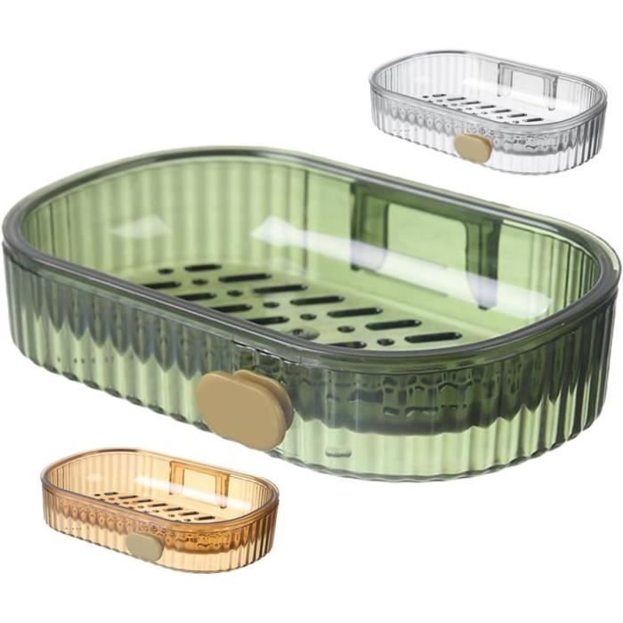 Porte Savon Mural, 4 Pièces Porte-Savon Avec Drain Et 4 Crochets Boîtes À Savon Adhésif Support