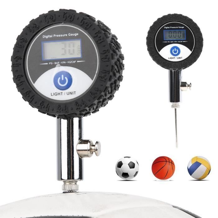 Mini Manomètre de Ballon de Football Baromètres de Basket-ball de Volleyball avec Affichage Numérique