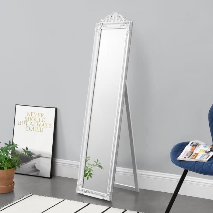 Miroir sur Pied Arezzo Inclinable 160 x 40 cm Blanc Mat