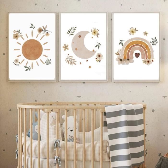 Youihom 3 Tableau Personnalisé Bebe Affiche Prenom Enfant