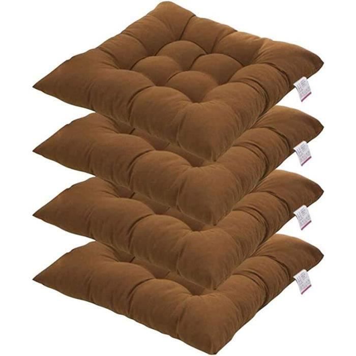 Lot De 4 Coussins De Chaise Ronds - 40cm De Diamètre, Rembourrage Coton Perlé, Lavables, Pour Intérieur/extérieur (bureau, Jardin, Salle à Manger)