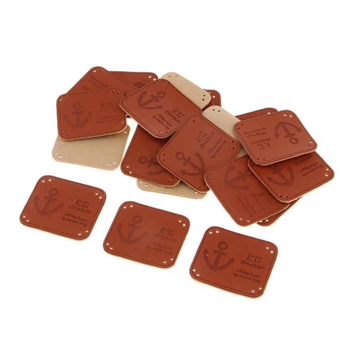 Lot De 80 étiquettes à Coudre En Cuir Synthétique - 20 Styles Différents, Motifs Relief (étoile, Lapin, Etc.) - Pour Vêtements, Accessoires DIY