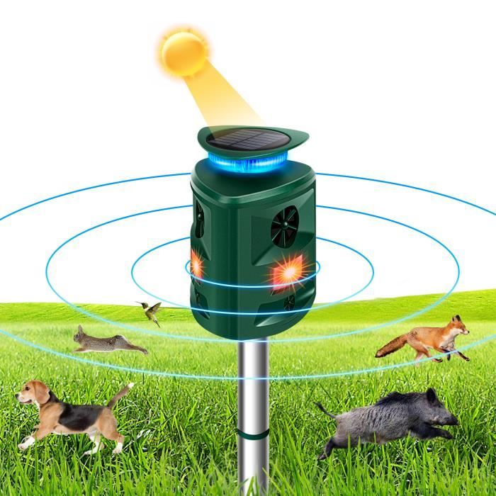 360° Répulsif solaire pour oiseaux Eesyy Répulsif à ultrasons pour souris Chat, chien