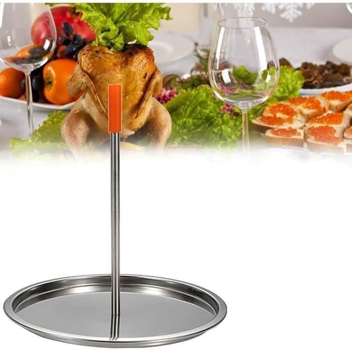 Brochettes Verticales Acier Inoxydable 3 Pointes Amovibles - Support Barbecue Brésilien