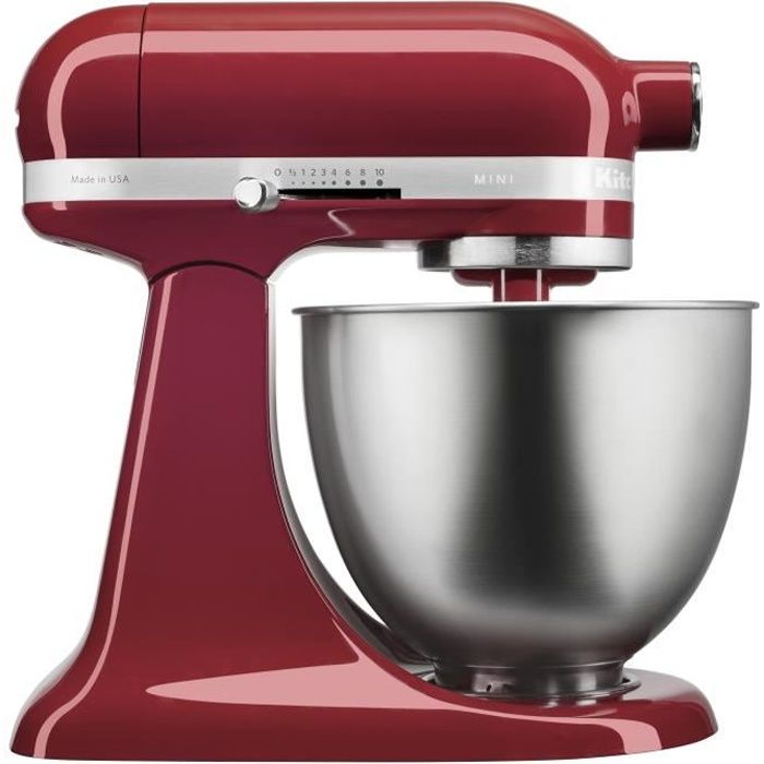 kitchenaid mini artisan 5ksm3311xeer robot patissier 3 3l rouge empire cdiscount electromenager
