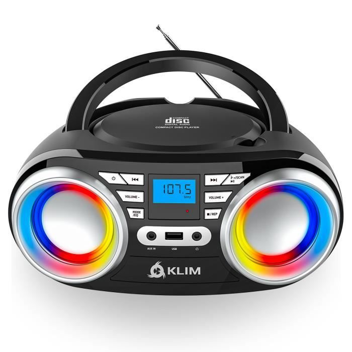 KLIM Boombox B3 + Poste Radio Lecteur CD Portable + Radio FM, CD