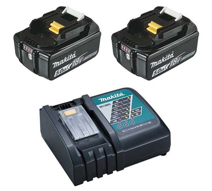 Pack énergie Li-ion (2 batteries BL1850B 5Ah + chargeur DC18RC) 12V - MAKITA - 197570-9