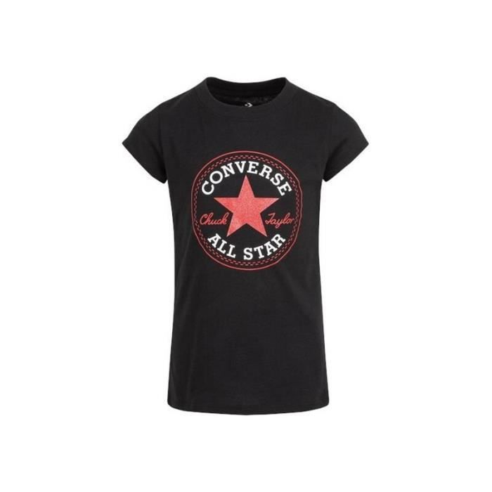 T-shirt fille Converse Chuck Patch - black/white - S