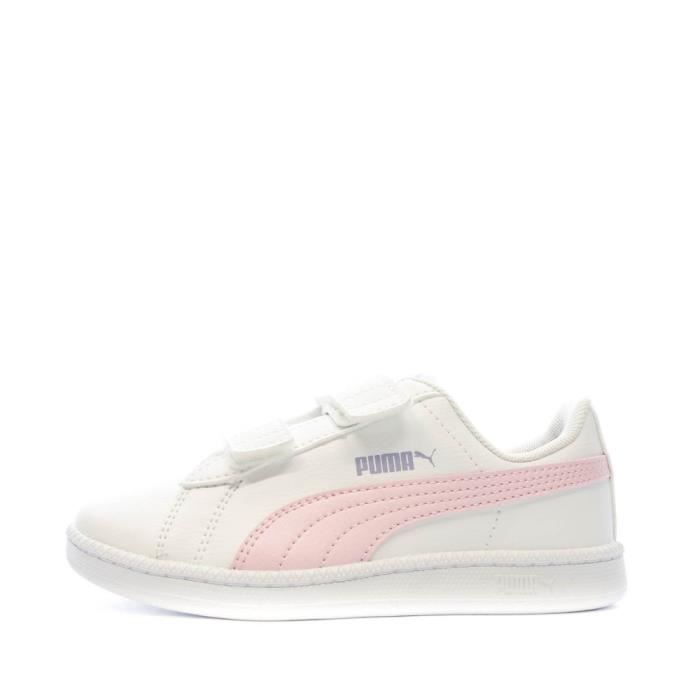 Baskets Blanche Fille Puma Up V Blanc Cdiscount Chaussures