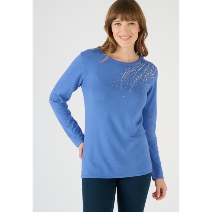 Pull Damart Pull sequins Bleu Outremer Bleu outremer
