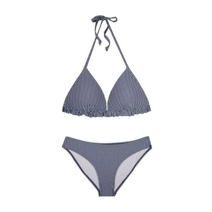 Maillot De Bain 2 Pi ces Rayures Bleu Femme HAUTE PRESSION Bleu Fonce 