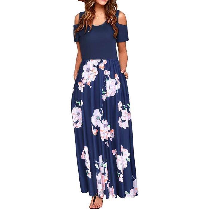 Robe Longue D contract e Pour Femme Avec Ray e Imprim Floral Et