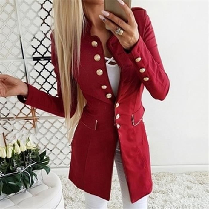 Manteau Veste longue l gante manches longues pour femme Blazer