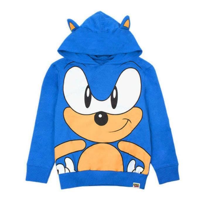 Sweat a capuche enfant Sonic The Hedgehog Imprime 3D Bleu