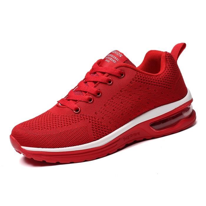 INSFITY Baskets - INSFITY - Rouge - Maille Aéré - Sport Confortable Casual