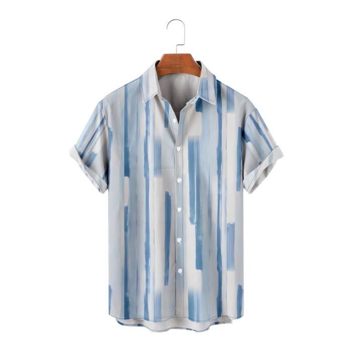Chemise hawaïenne à manches courtes pour homme, vêtement à la mode, séchage rapide, grande taille asiatique