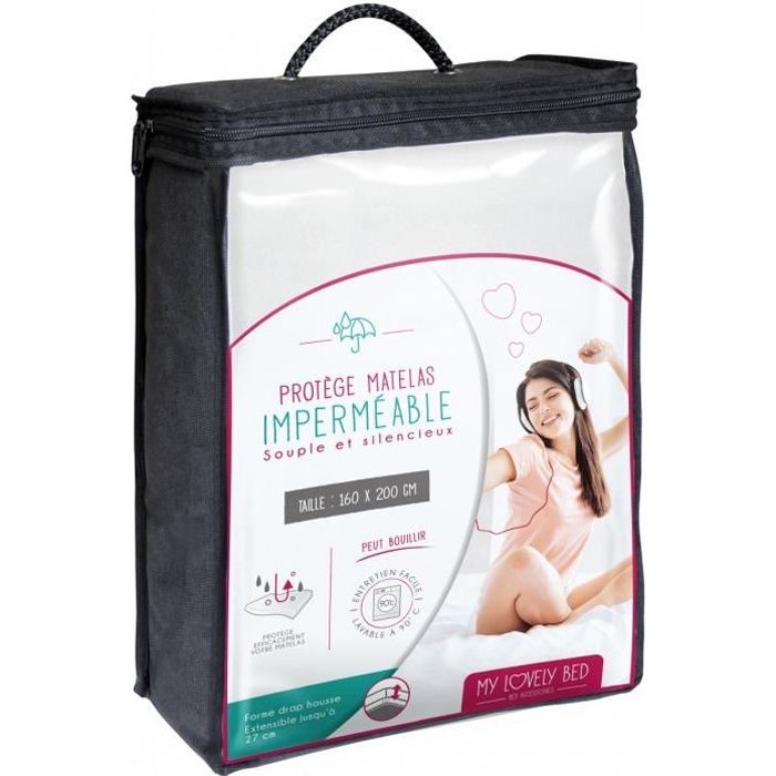 Prot/ège Matelas Imperm/éable Lavable en Machine Anti Acariens Sweethome 140x190//200 cm Souple et Silencieux Bouclette 100/% Coton Forme Drap Housse