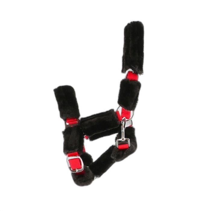 Ensemble Licol Et Laisse De Noël Pour Cheval – Rouge, Mini Shetland, Doublure Polaire, Imprimé Festif