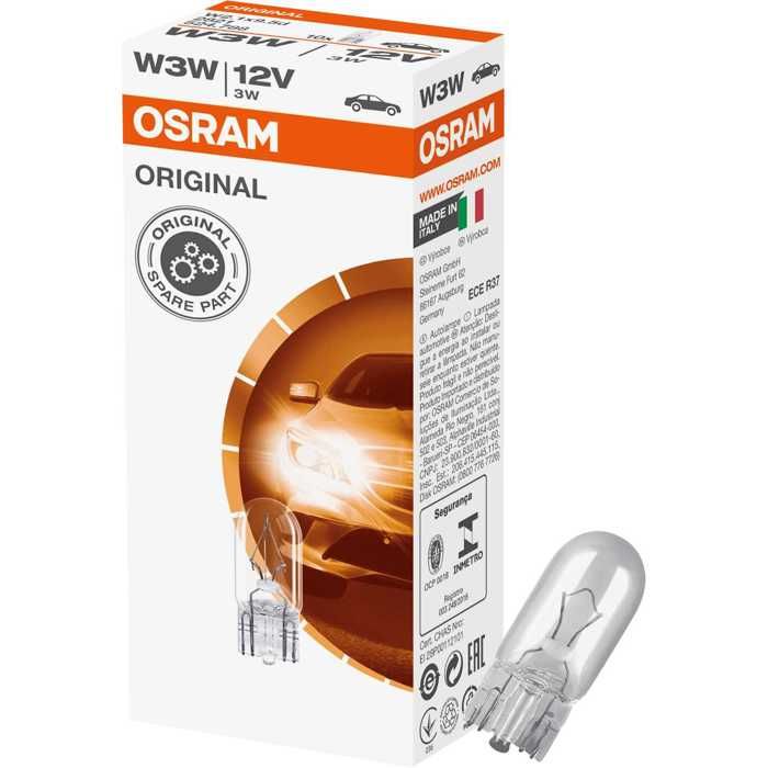 AMPOULE OSRAM 12V 3W WEDGE W3W W2.1x9.5D LAMPE TEMOIN COMPTEUR CLIGNOTANT AUTO