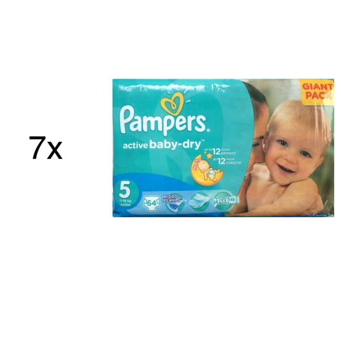 448 COUCHES PAMPERS ACTIVE BABY DRY taille 5 Cdiscount Puériculture