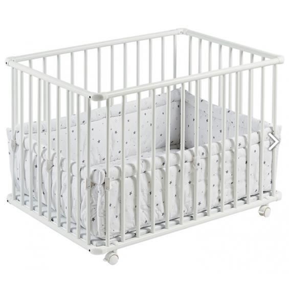 Parc All In Reglable Avec Roulette Premaman Blanc Cdiscount Puericulture Eveil Bebe