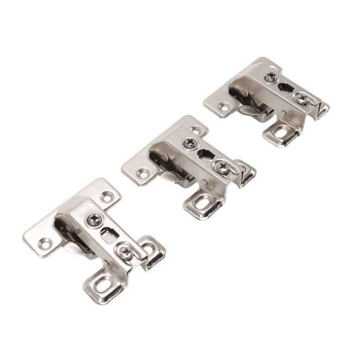 Lot de 4 charnières invisibles de 3 pouces pour portes d'armoires sans