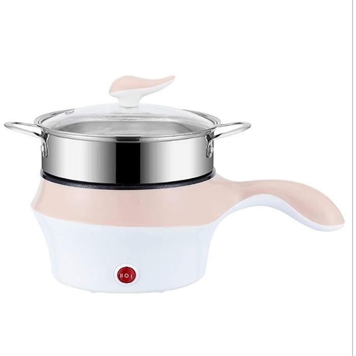 Hot Pot Électrique Portable Avec Cuiseur Vapeur - Mini Cuiseur Voyage 500W Antiadhésif Multifonction, Prise UE 220V
