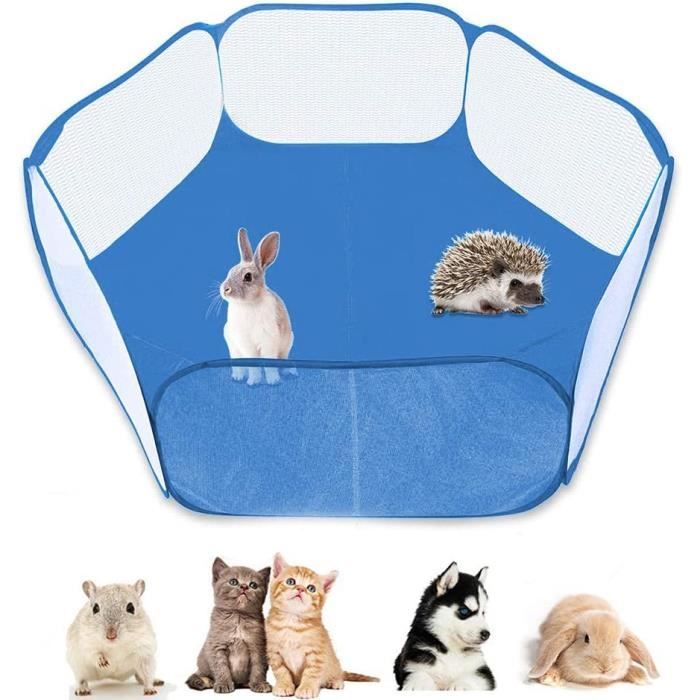 Enclos Pliable Pour Petits Animaux - 120x90x38 Cm - Tissu Polyester Respirant - Pour Cochon D'Inde, Lapin, Hamster - Transport Facile