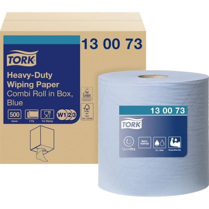 TORK Lingettes en papier multi-usage extra-robustes bleu W1/2/3 130073