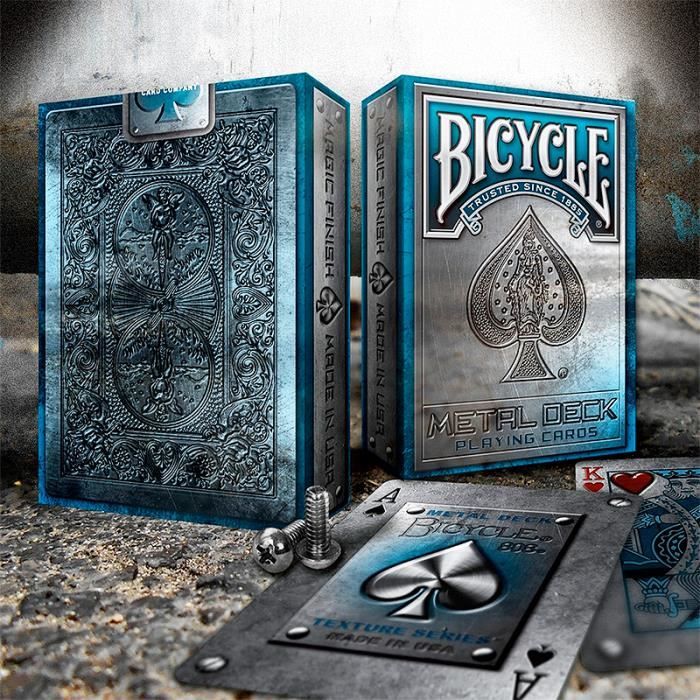 Jeu De Cartes Bicycle Metal Edition Bleue Faites Des Tours De Magie Incroyables Avec Ce Magnifique Jeu De Cartes Pour Votre Plus Cdiscount Jeux Jouets