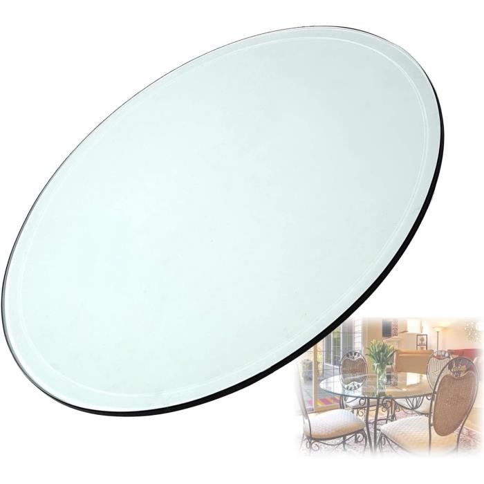 Plateau De Table En Verre Rond 70 Cm - Protection Élégante Et Facile D'Entretien