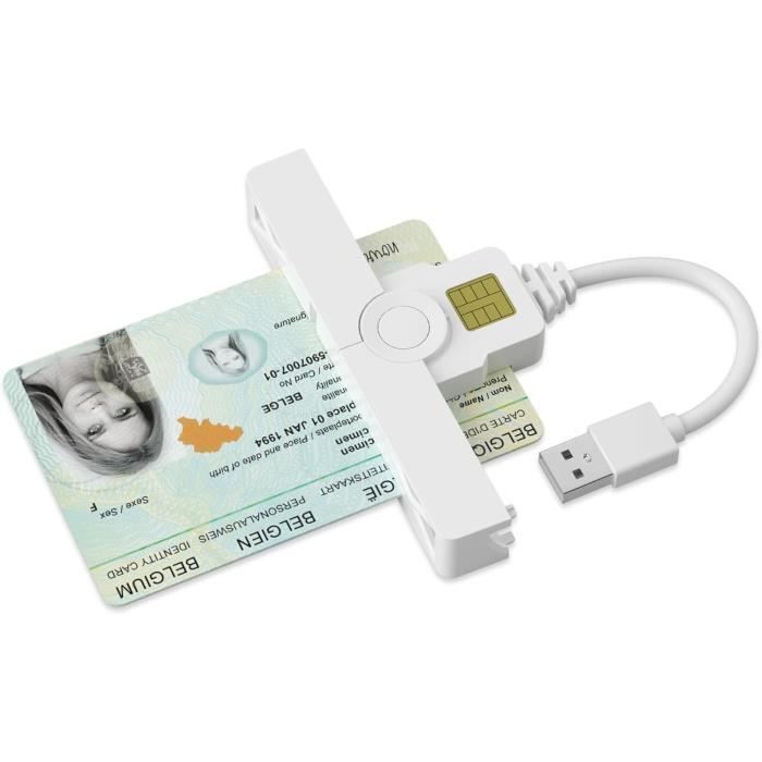 USB-C Lecteur Carte Identité Belge - Lecteur Carte Conducteur  Chronotachygraphe - Lecteur de Carte d'identité Portugais pour Windows  XP/Vista/7/8/10/11 : : Informatique