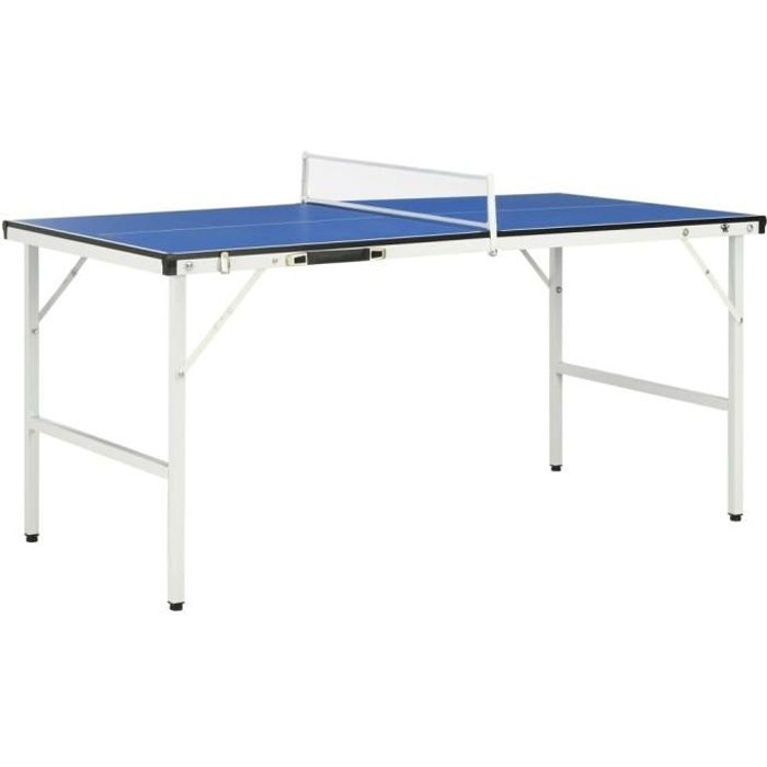 vidaXL Table de ping-pong avec filet 152x76x66 cm Bleu