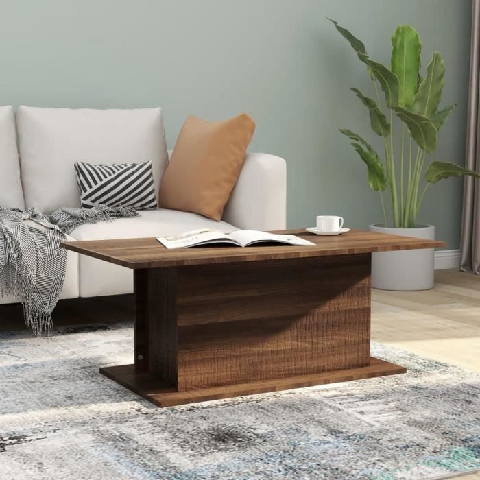 vidaXL Table basse Chêne marron 102x555x40 cm Aggloméré