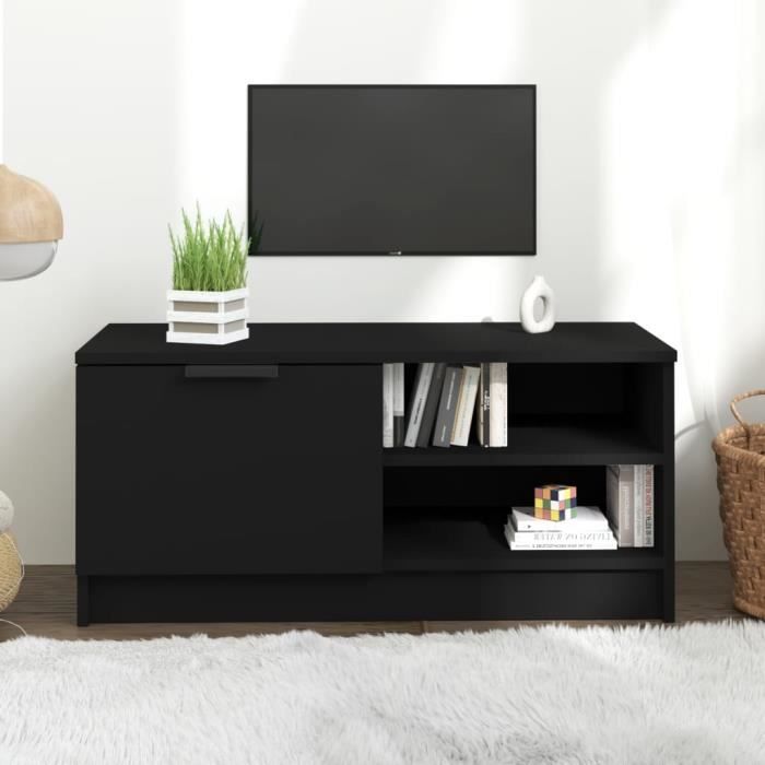vidaXL Meuble TV Noir 80x35x365 cm Bois dingénierie 811468