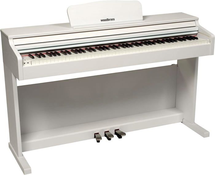 Woodbrass DP2 Piano Numérique Meuble Bluetooth Blanc, Toucher