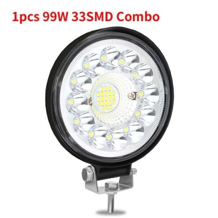 Phares LED 7 Pouces 120W - Pour 4x4, SUV, Camion, Tracteur, Bateau - 12-24V, étanche IP67, 6500K - 1 Pièce - 10
