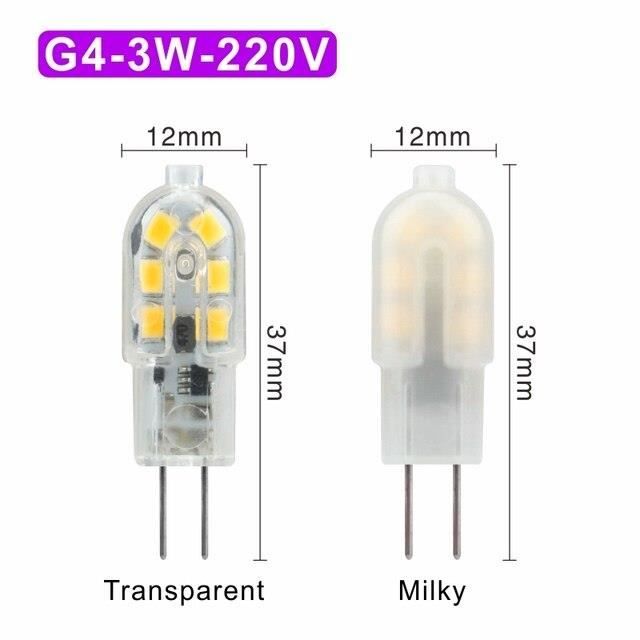 Ampoule,G4 3W 220VMilkyWarm WhiteAmpoule Led G4 G9 3w 5w Ac 12v
