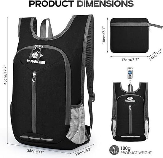 Sac à Dos Ultra Léger Zusentee Sac à Dos Pliable 16L Ultra Léger