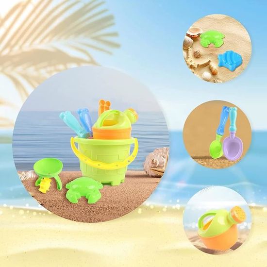 Fulenyi – Coffret De Plage Sablier, Moules Et Pelles – 7 Pièces – Dès 3 Ans