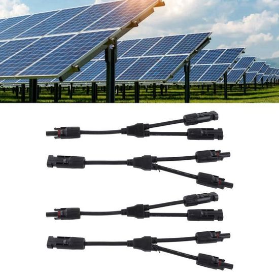 4 Pièces Câble Y Panneau Solaire 1000V 30A 4mm² - Connecteur Parallèle IP67