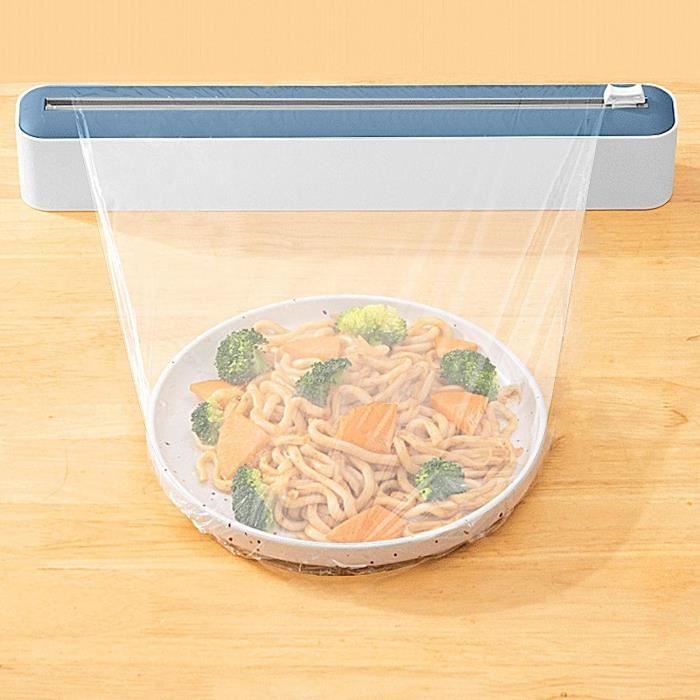 Distributeur Film Alimentaire Magnétique - Coupe-Lame Sécurisée - Compatible Rouleaux 30cm - ABS Aimanté