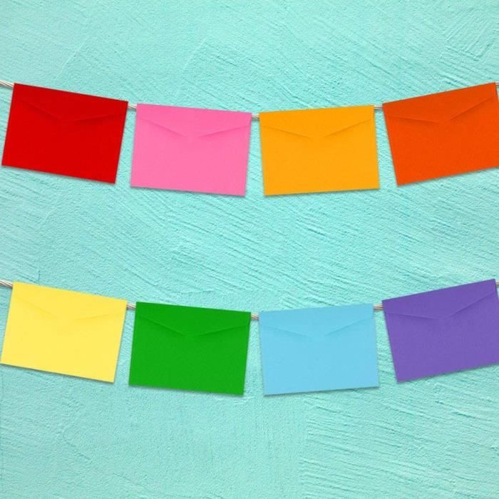 5 enveloppes en papier multicolore décoration lama 10.5 x 8 cm - Un grand  marché