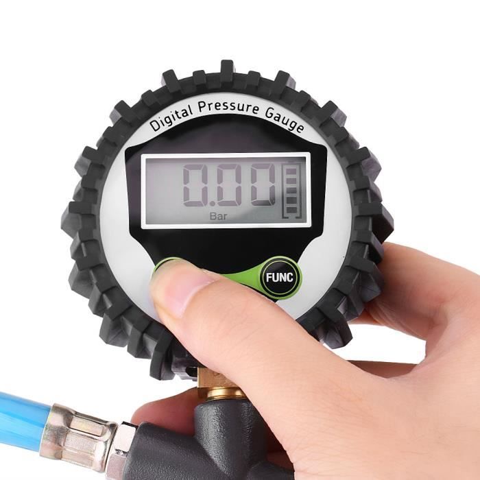 Pistolet Gonfleur Pneus Avec Jauge 0-12 Bar - Manomètre Intégré, Auto-Serrant Pour Voiture Moto Camion