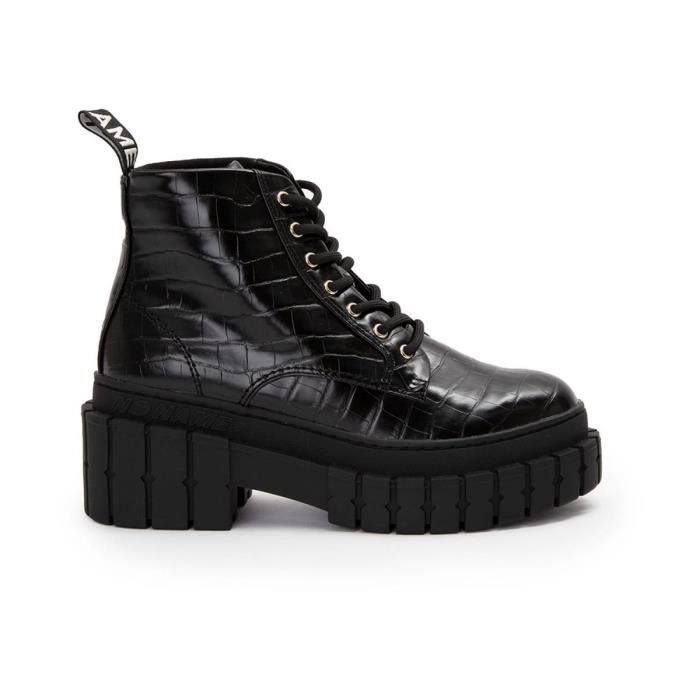 Boots croco noir femme deals