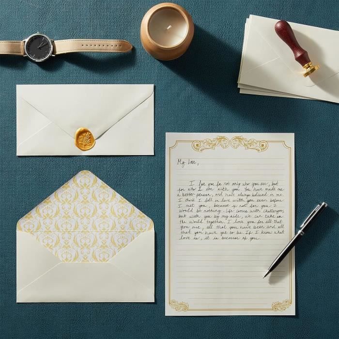Ensemble de Papier à Lettres et D'Enveloppes Vintage, Comprenant Du Papier  à Lettres, des Enveloppes